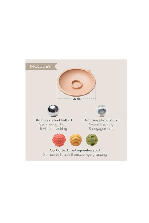 Set pelotas sensoriales con bandeja