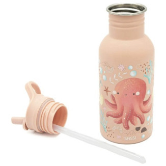 Botella Acero Pulpo con pajita