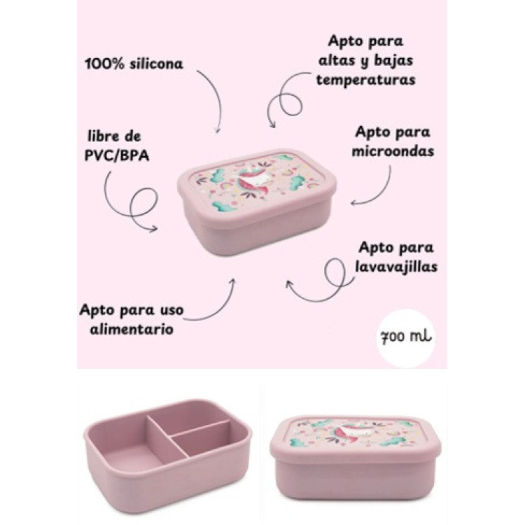 Fiambrera Silicona Unicornio Sassi