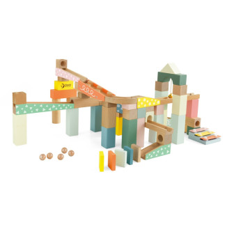 Circuito de construcción con canicas - madera