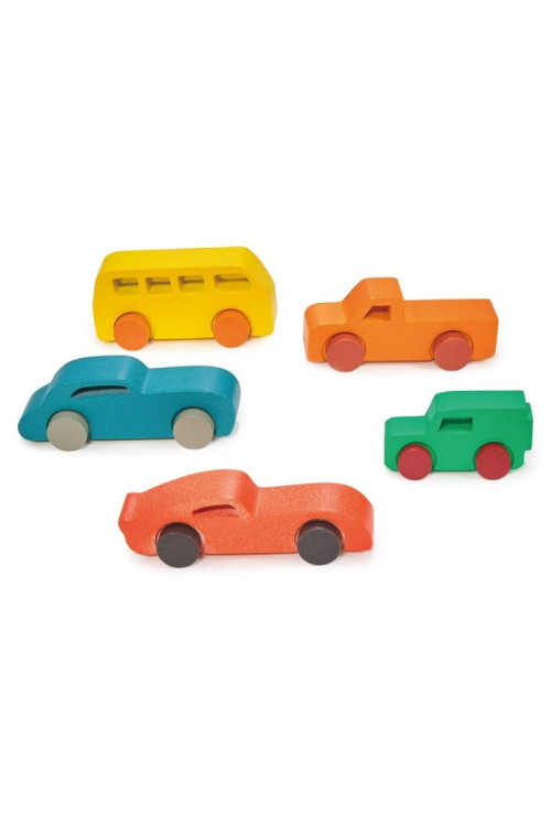 Set 5 coches madera