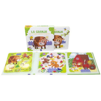 Libro y 3 Puzzles Magnéticos - La granja