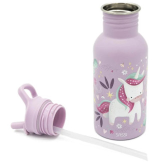Botella Acero Unicornio con pajita