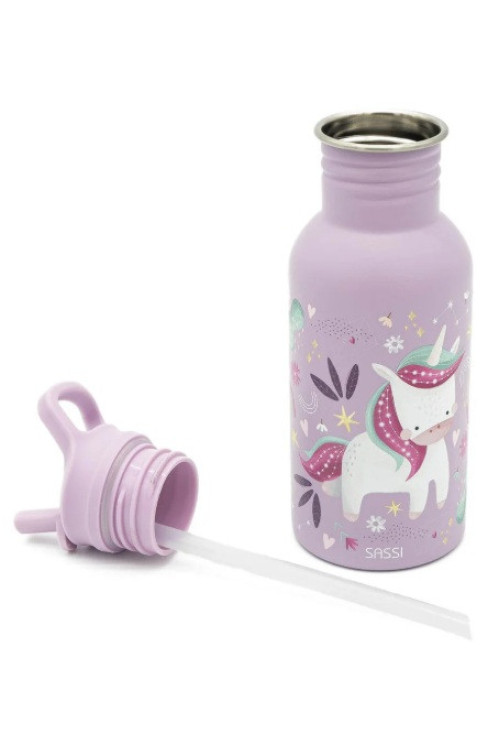 Botella Acero Unicornio con pajita
