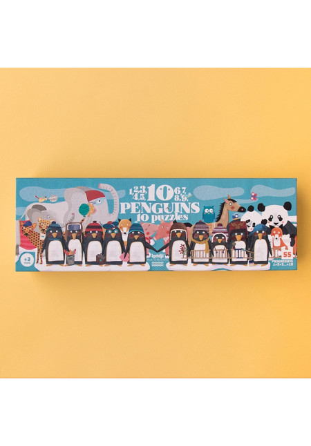 10 Pinguins - Puzzle de Conteo Progresivo
