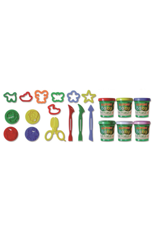 Set Plastilina 6 colores con moldes y herramientas