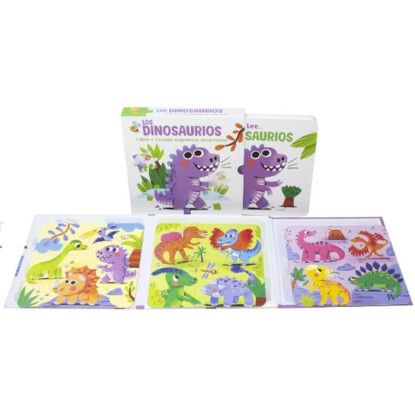 Libro y 3 Puzzles Magnéticos - Dinosaurio