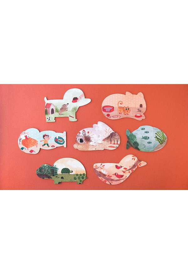 I love my pets - 7 puzles reversibles