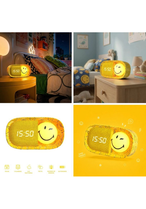 Despertador y Luz Nocturna SMILEY CLOCK - MOB