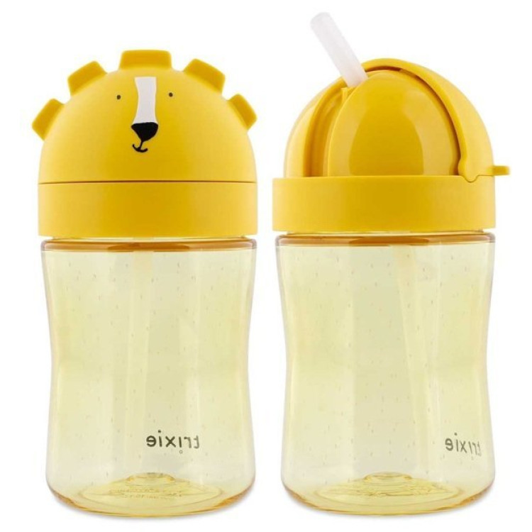 Botella 300ml Tritán Pajita Silicona León