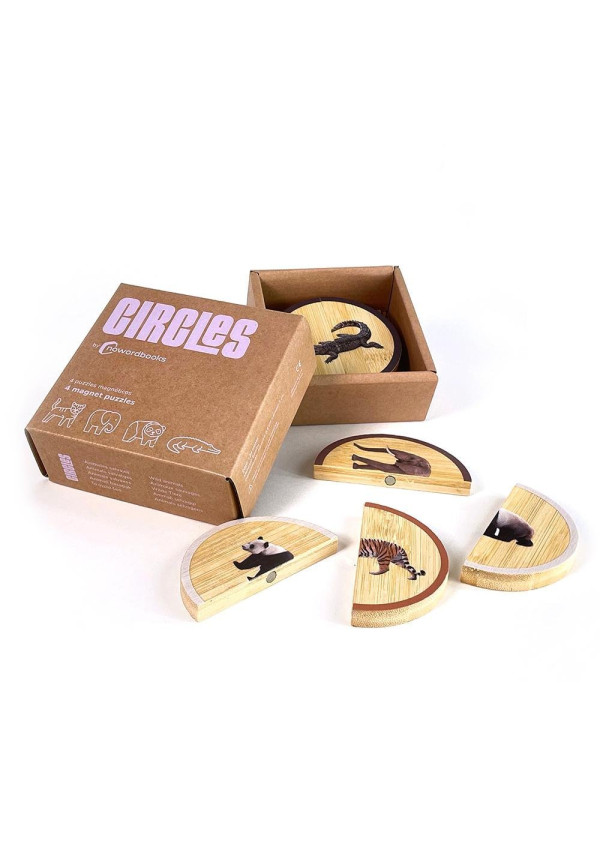 Circles set 4 puzles magnéticos 2 piezas animales salvajes