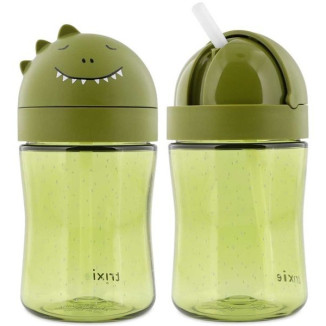 Botella 300ml Tritán Pajita Silicona Dino