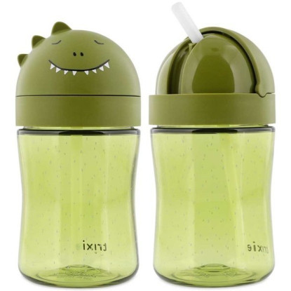 Botella 300ml Tritán Pajita Silicona Dino Botella 300ml Tritán Pajita Silicona Dino
