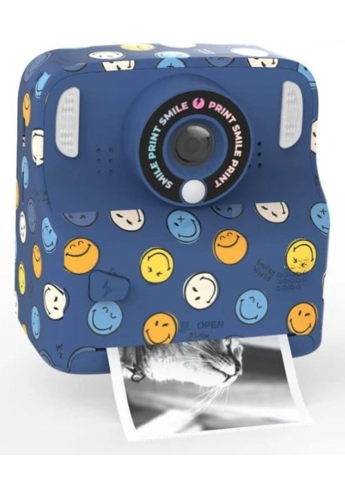 Cámara Digital Instantánea PIXIPRINT - Smiley Azul