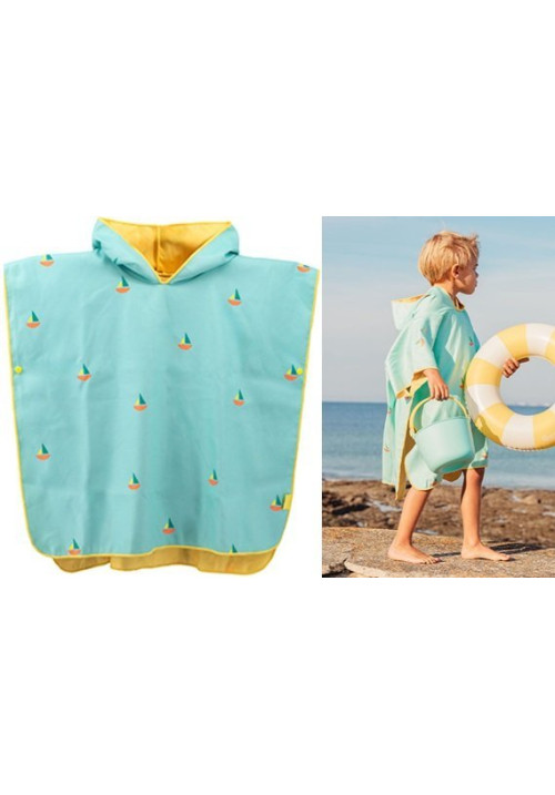 Poncho Microfibra Banana Blue - Antiarena