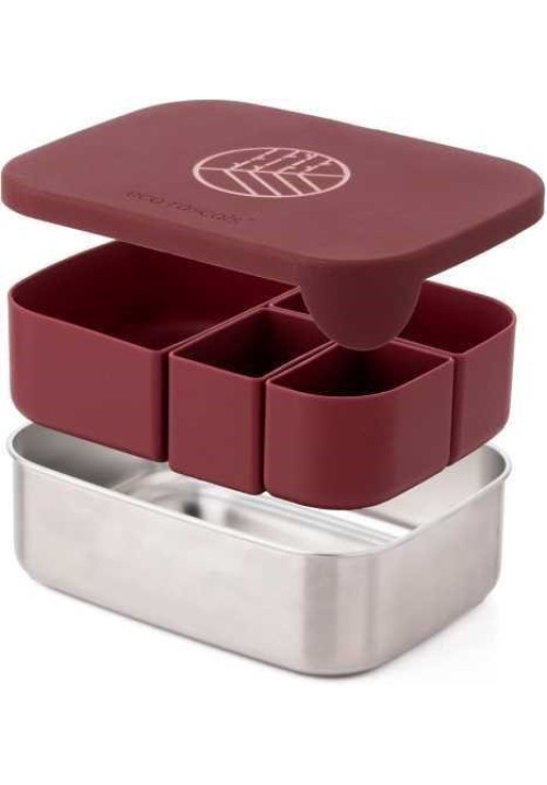 Caja Lunch Acero Inox Granate
