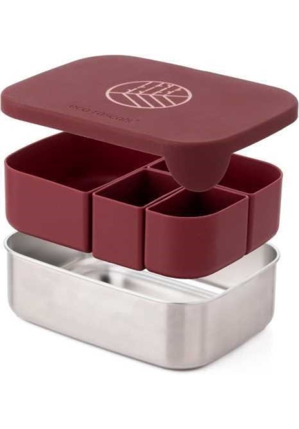 Caja Lunch Acero Inox Granate