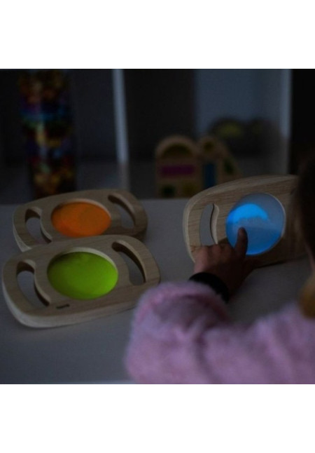 Panel Luminiscente con agarre de madera