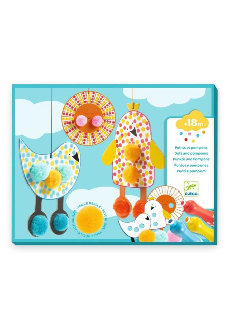 Colorear Puntos y Pompones En el Cielo - Djeco