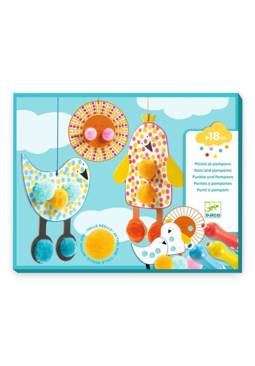 Colorear Puntos y Pompones En el Cielo - Djeco