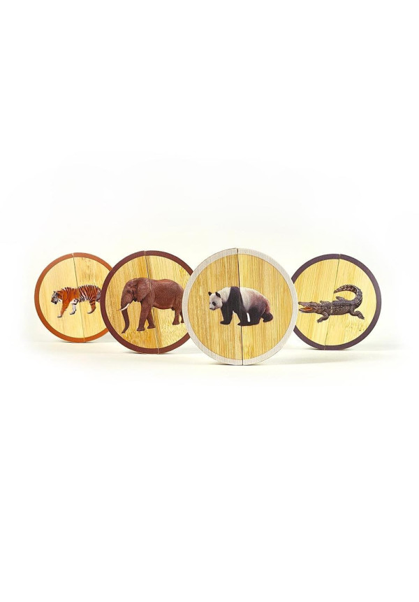 Circles set 4 puzles magnéticos 2 piezas animales salvajes