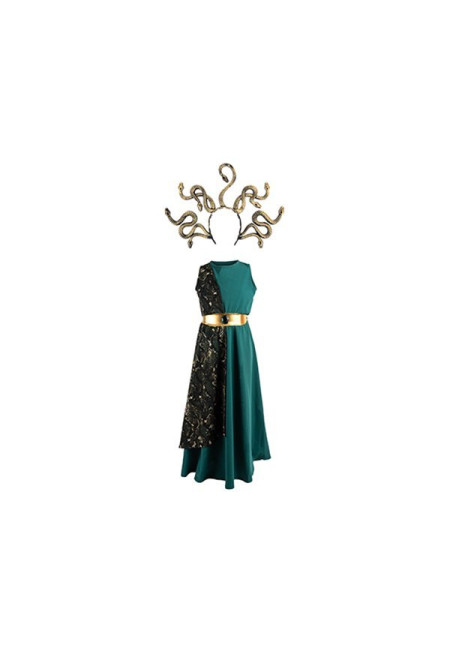 Vestido Medussa con diadema de serpientes 7/8 años - Great Pretenders