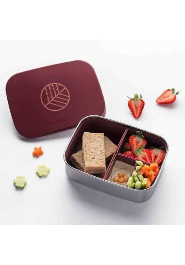 Caja Lunch Acero Inox Granate