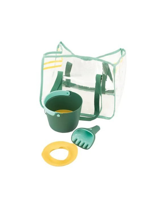 Bolsa Antiarena con Cubo, pala, rastrillo y Molde Garden Green