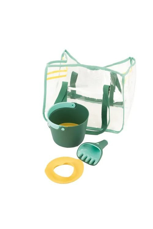 Bolsa Antiarena con Cubo, pala, rastrillo y Molde Garden Green