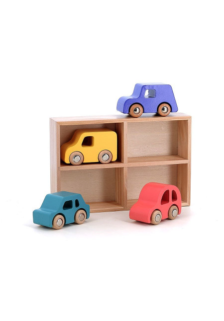 Set cuatro coches con cajas