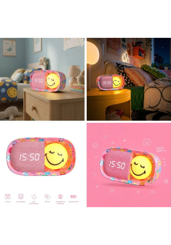 Despertador y Luz Nocturna SMILEY CLOCK - MOB