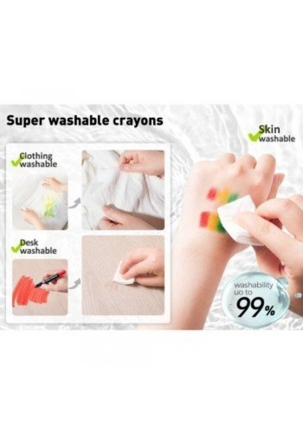 Silky Washable Crayon-Twistable 12 colores