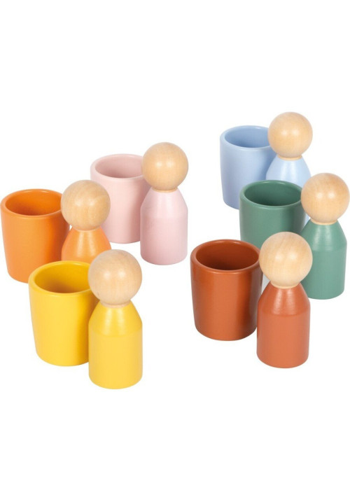 Cubilete y muñeco de madera