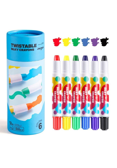 Silky Washable Crayon-Twistable 6 colores