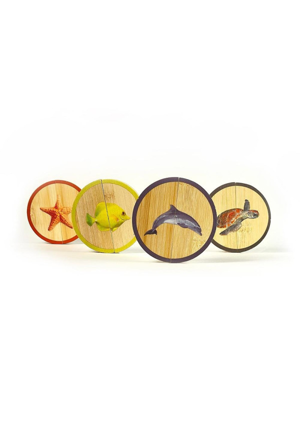 Circles set 4 puzles magnéticos 2 piezas animales marinos