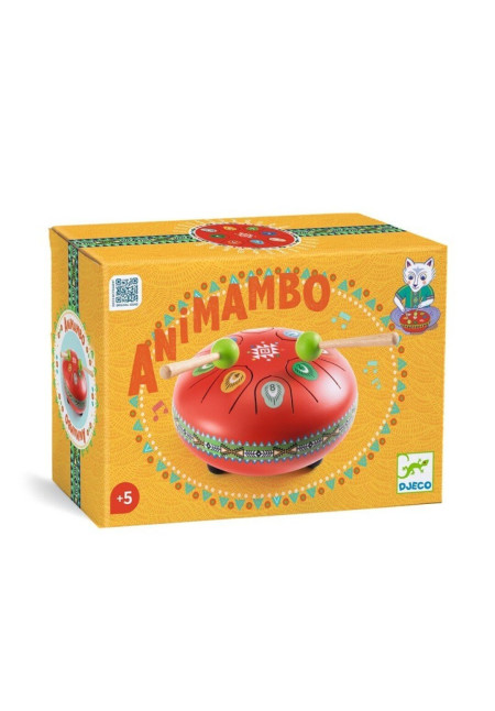 Animambo Tambor metálico rojo de lengüetas 8 notas - Dejco
