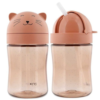Botella 300ml Tritán Pajita Silicona Gato Botella 300ml Tritán Pajita Silicona Gato