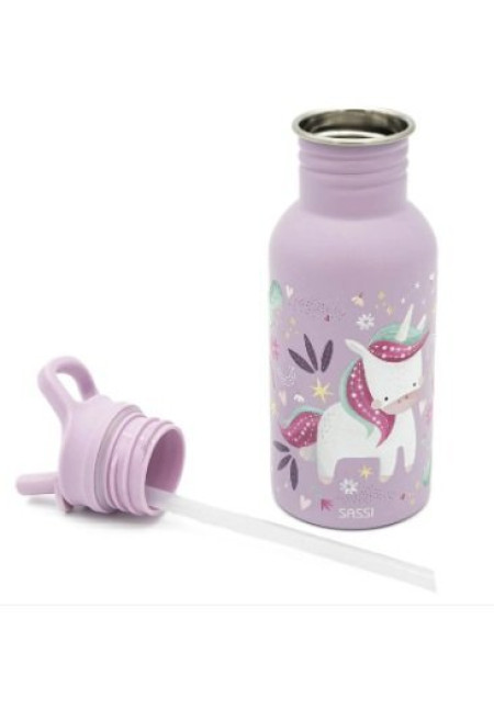 Botella Acero Unicornio con pajita
